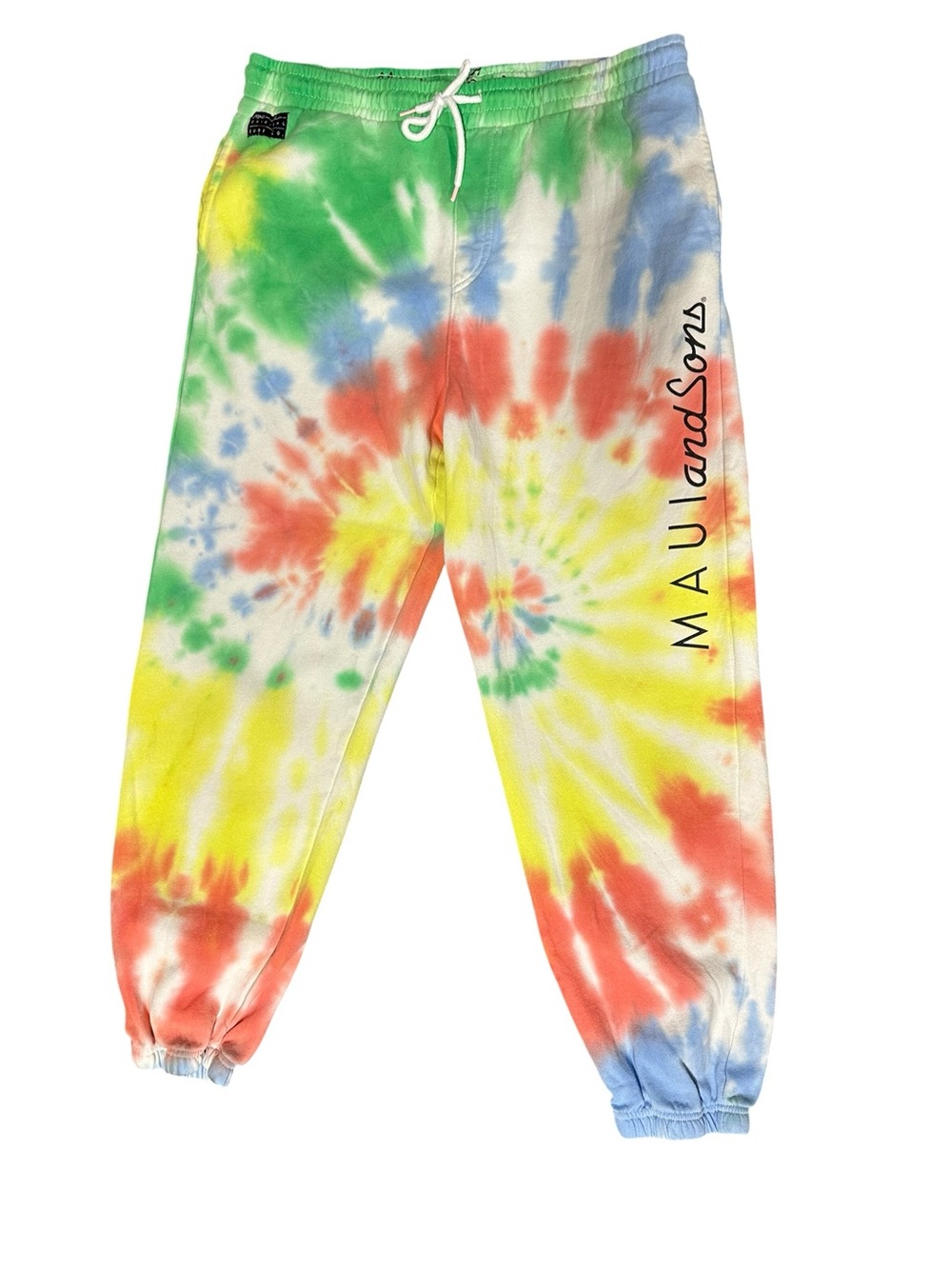 Maui And Sons Rainbow Tie Dye Jogger Sweatpants XL